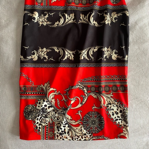 Scarf Print Spaghetti Strap Bodycon Dress NWOT - Picture 12 of 16